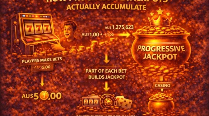 infographic showing how progressive jackpots work
